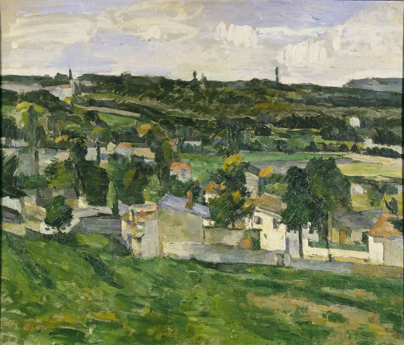 Groupe de maisons, paysage d'île de France - Paul Cézanne