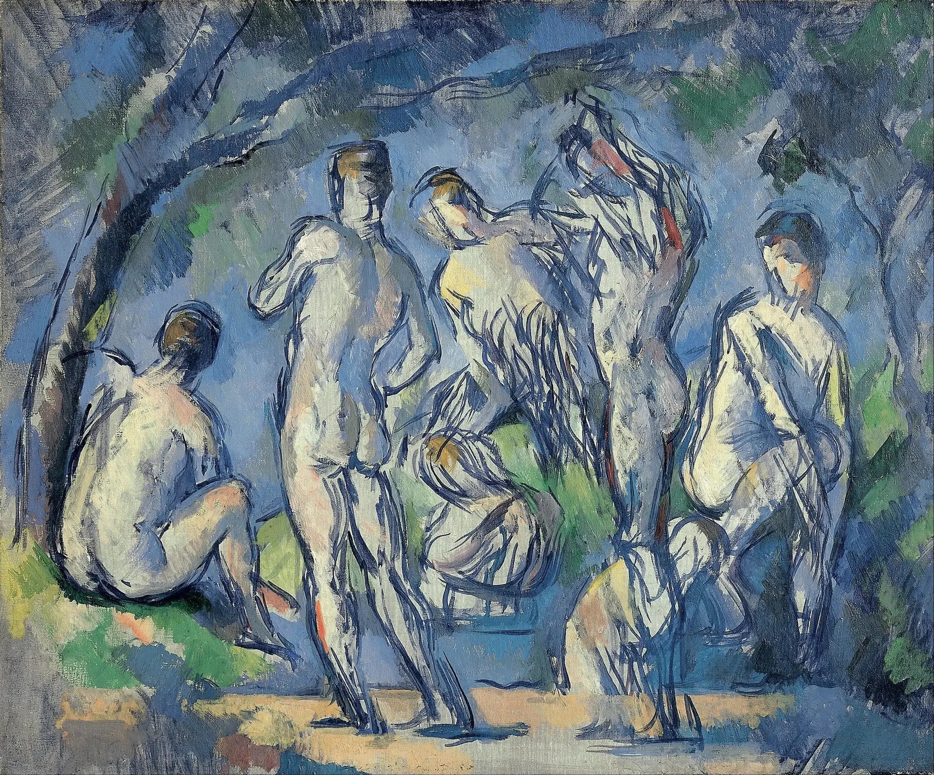 Groupe de sept baigneurs - Paul Cézanne image 1 tableau peint à l’huile sur toile
