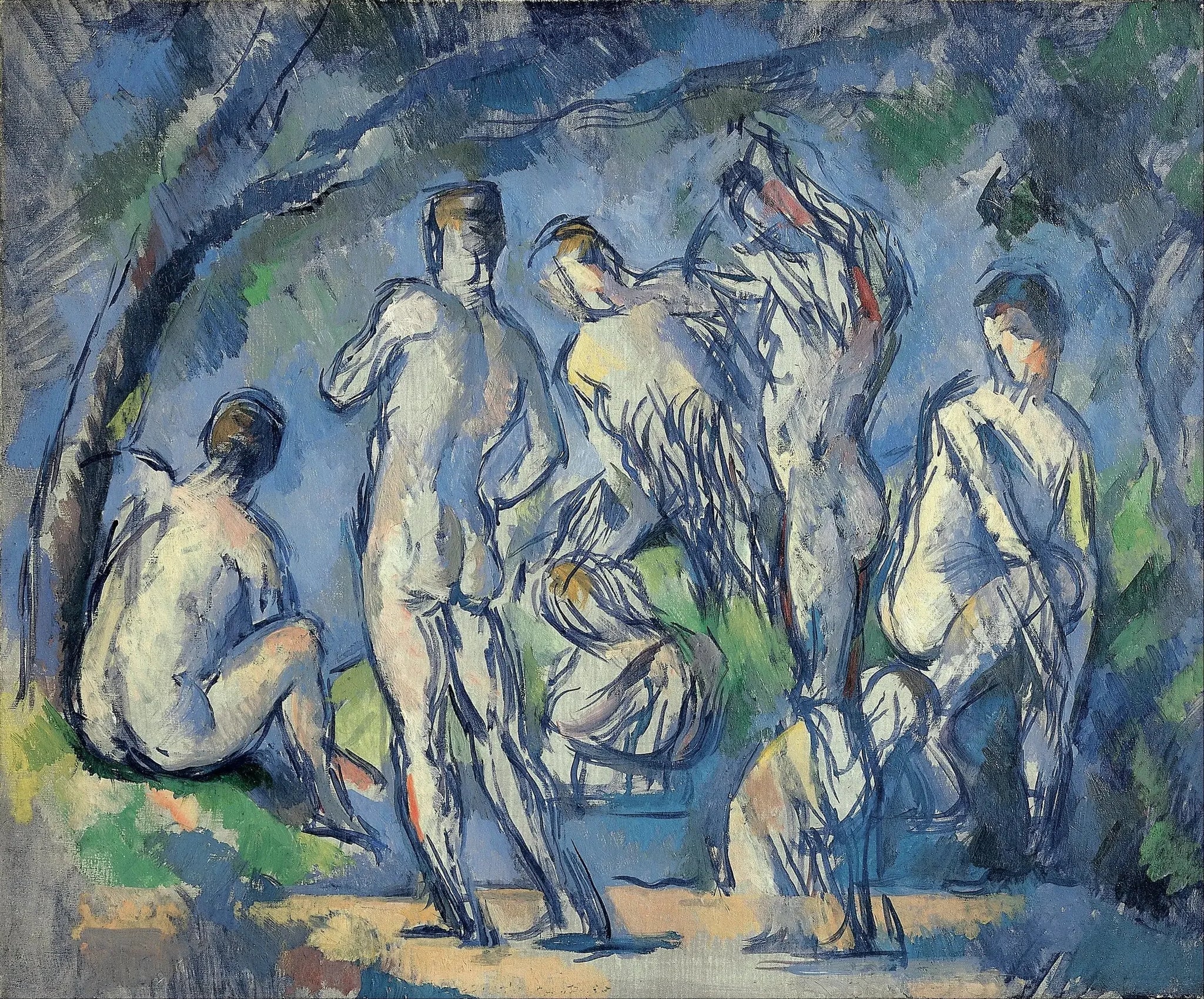 Groupe de sept baigneurs - Paul Cézanne image 1 tableau peint à l’huile sur toile