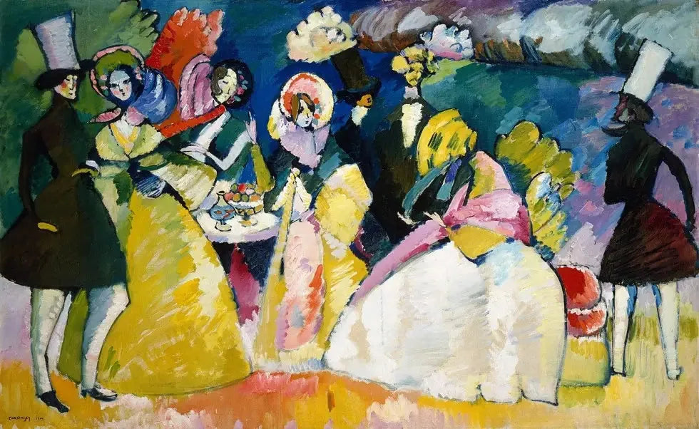 Groupe en crinolines - Vassily Kandinsky image 1 copie peinte à la main à l’huile