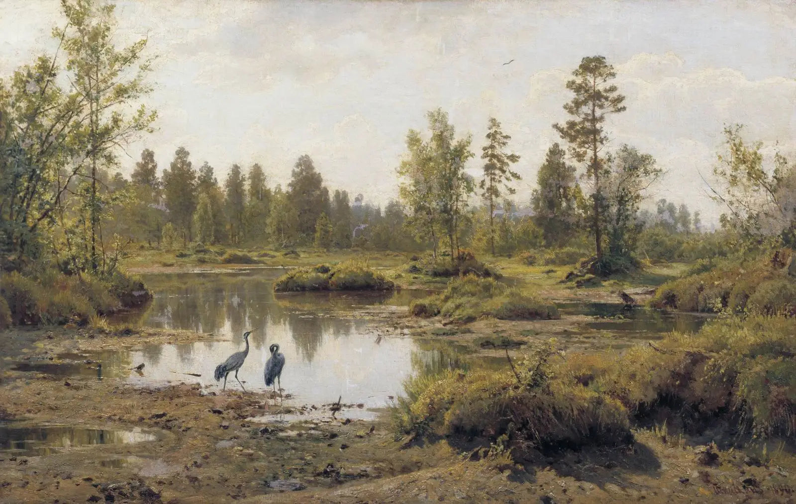 Grues des marais - Ivan Chichkine image 1 copie de tableau peinte à la main