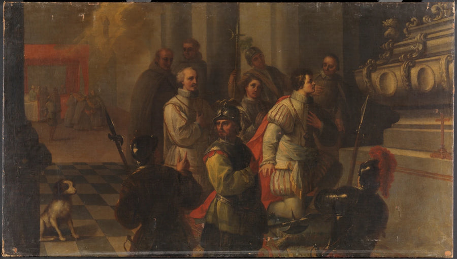 Guérison et action de grâce du prince Charles. Série de la vie de San Diego de Alcalá - Juan García de Miranda