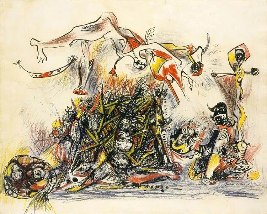 Guerre - Jackson Pollock image 1 copie de tableau peinte à la main