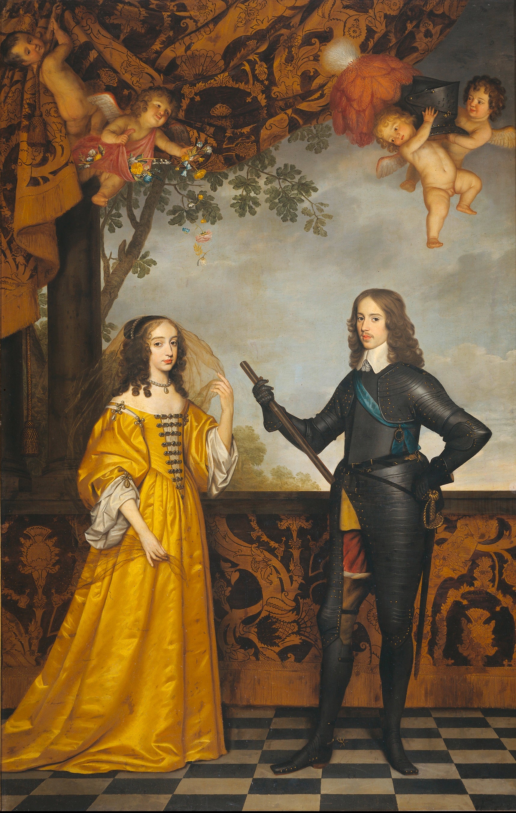 Guillaume II (1626-1650), prince d'Orange, et son épouse Marie Stuart (1631-1660) - Gerrit van Honthorst image 1 reproduction de peinture à l’huile