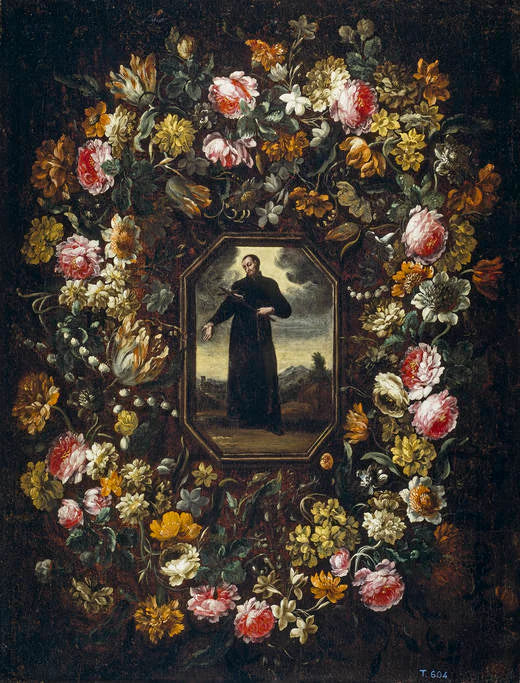 Guirlande de Fleurs avec Saint Camille de Lellis - Bartolomé Pérez