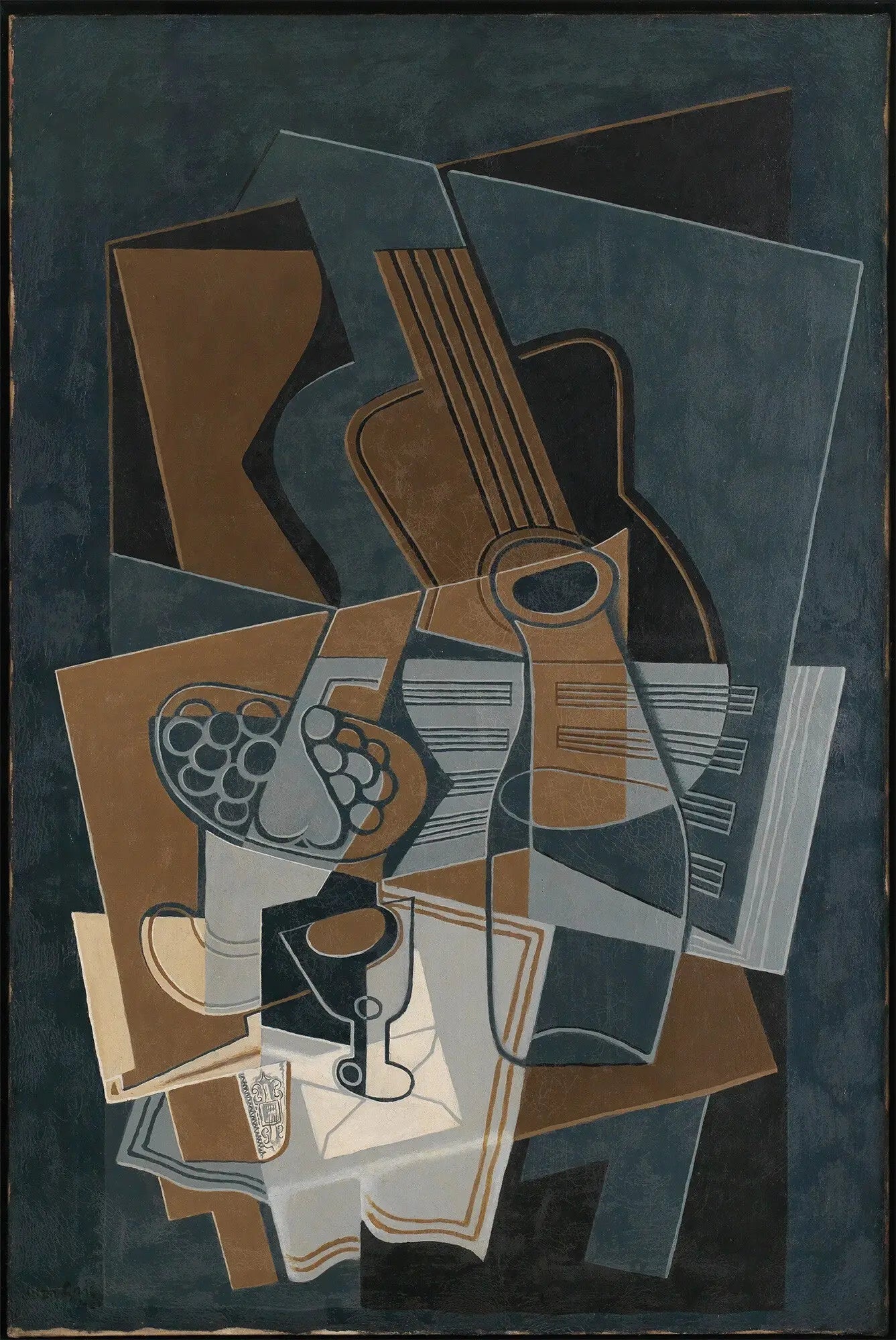 Guitare et flacon - Juan Gris image 1 copie peinte à la main à l’huile