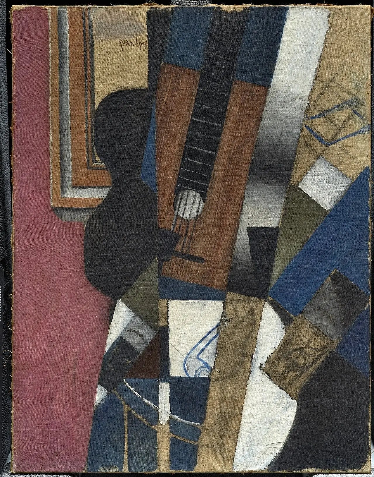 Guitare et tuyaux - Juan Gris image 1 reproduction artisanale de tableau