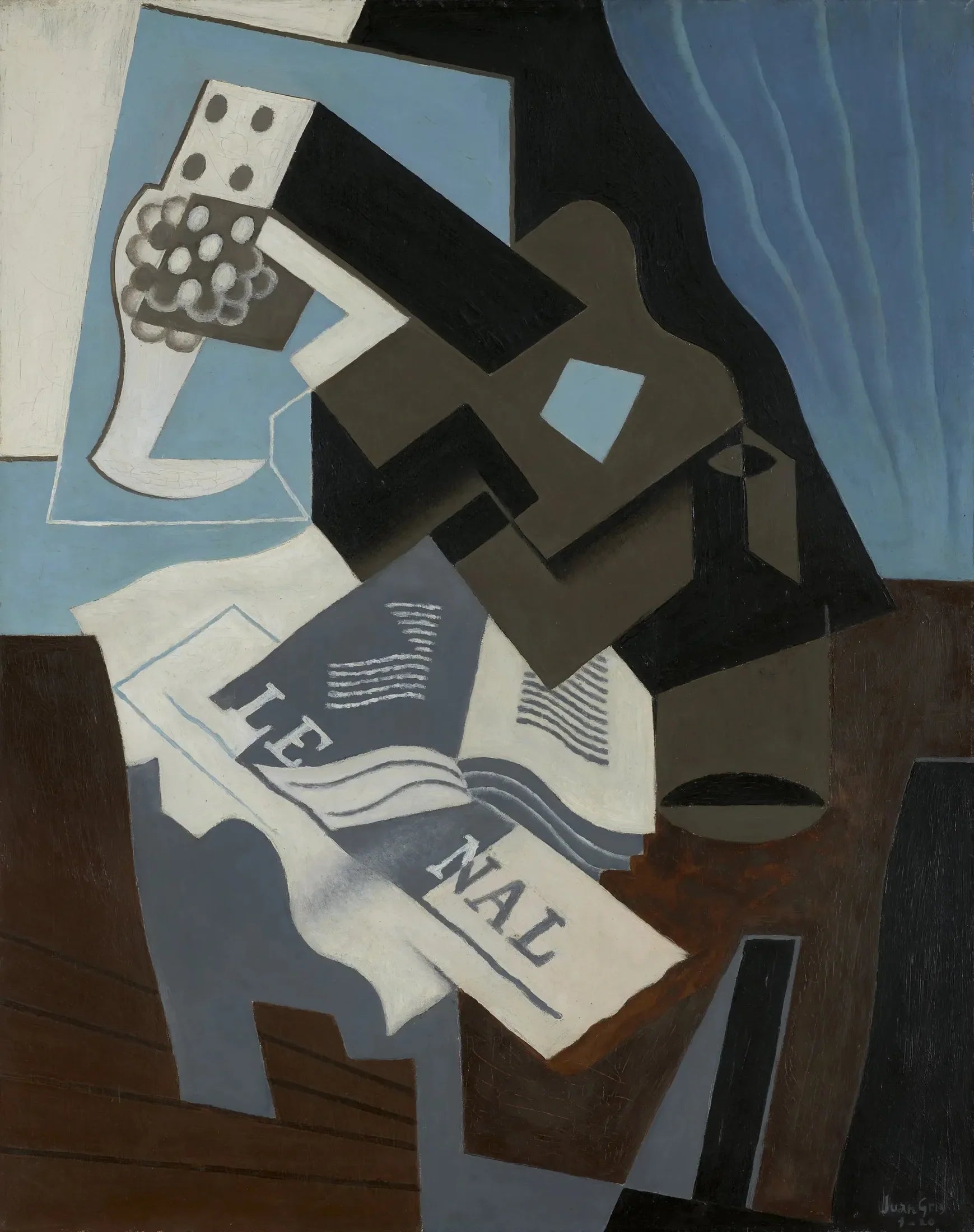Guitare, livre et journal - Juan Gris image 1 reproduction de peinture à l’huile