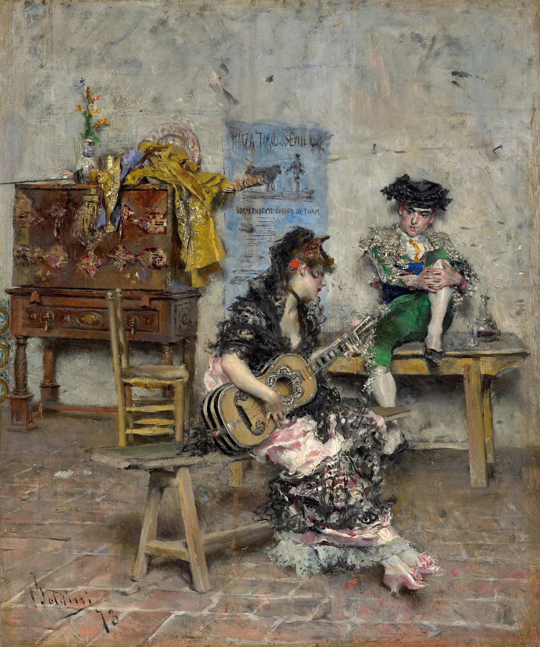 Guitariste - Giovanni Boldini image 1 reproduction artisanale de tableau