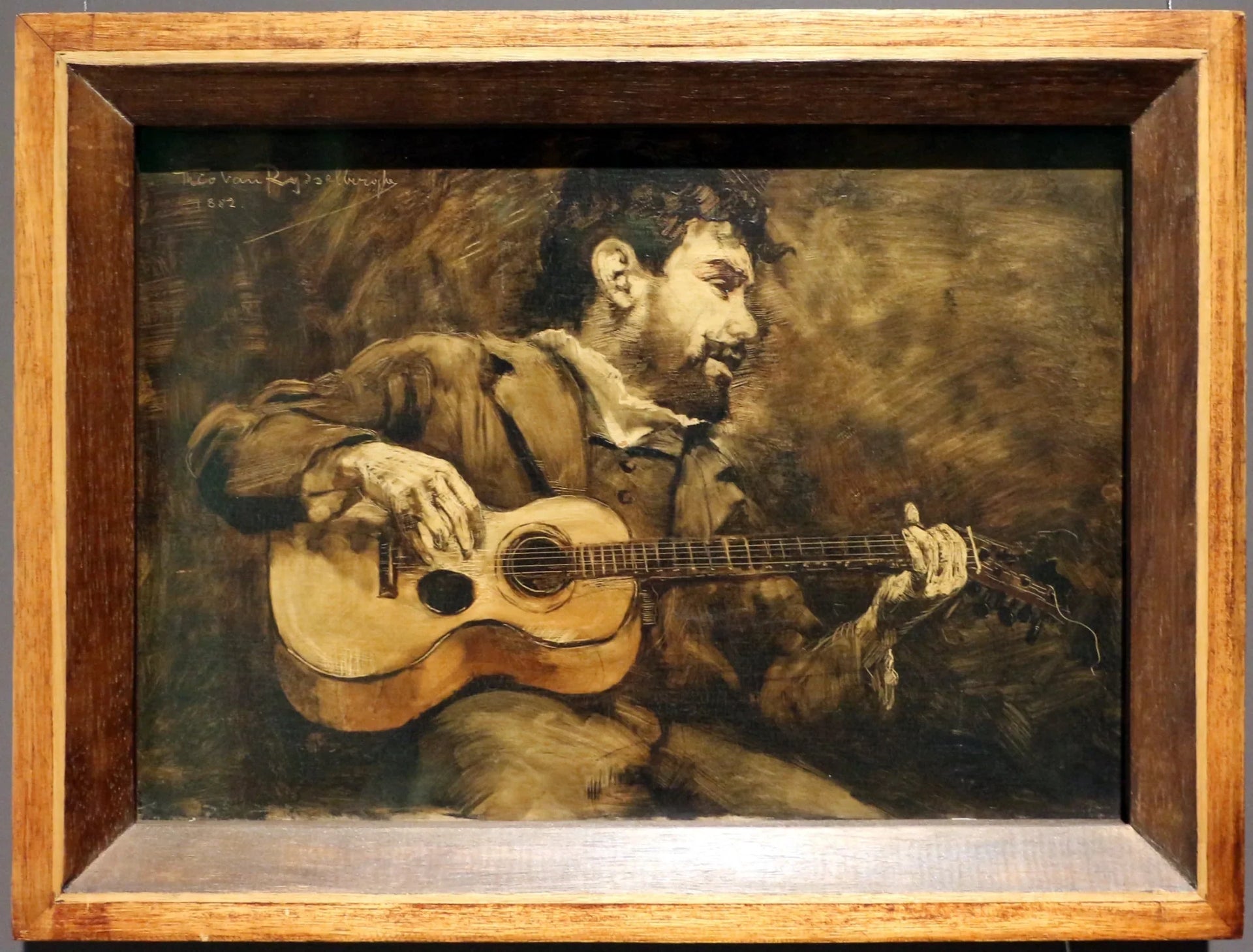 Guitariste - Portrait du peintre espagnol Darío de Regoyos - Théo van Rysselberghe image 1 tableau peint à l’huile sur toile