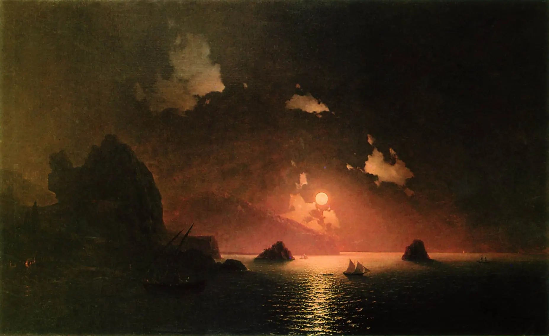 Gurzuf la nuit - Ivan Aïvazovski image 1 copie peinte à la main à l’huile