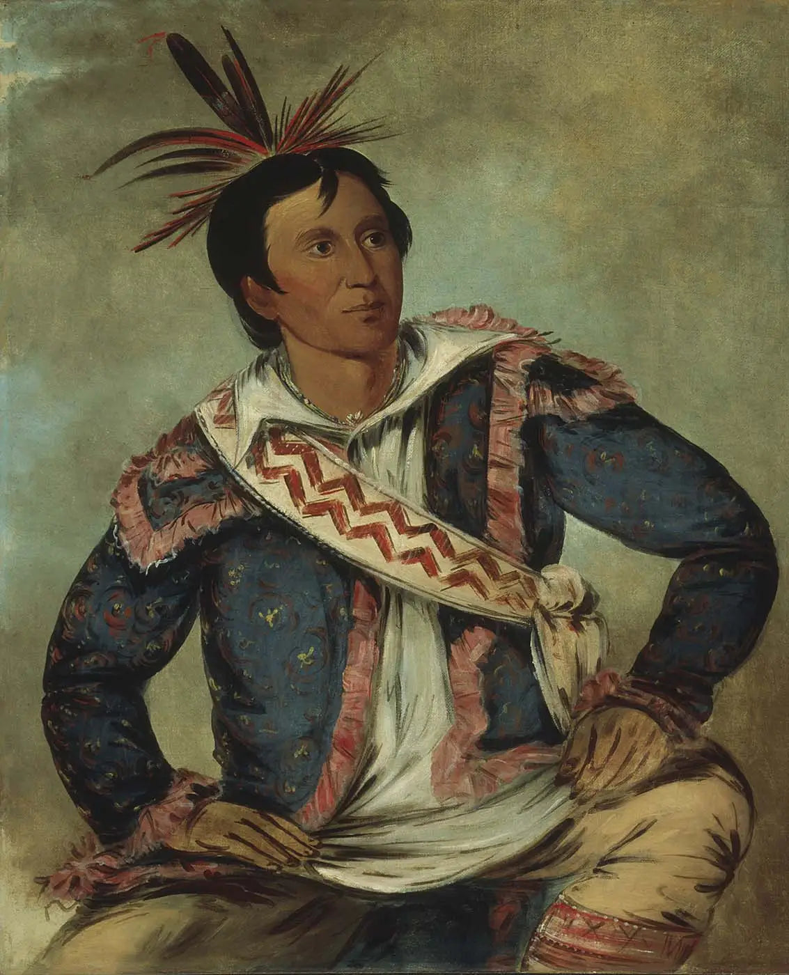 Há-tchoo-túc-knee, tortue serpentine, une métisse - George Catlin image 1 reproduction artisanale de tableau