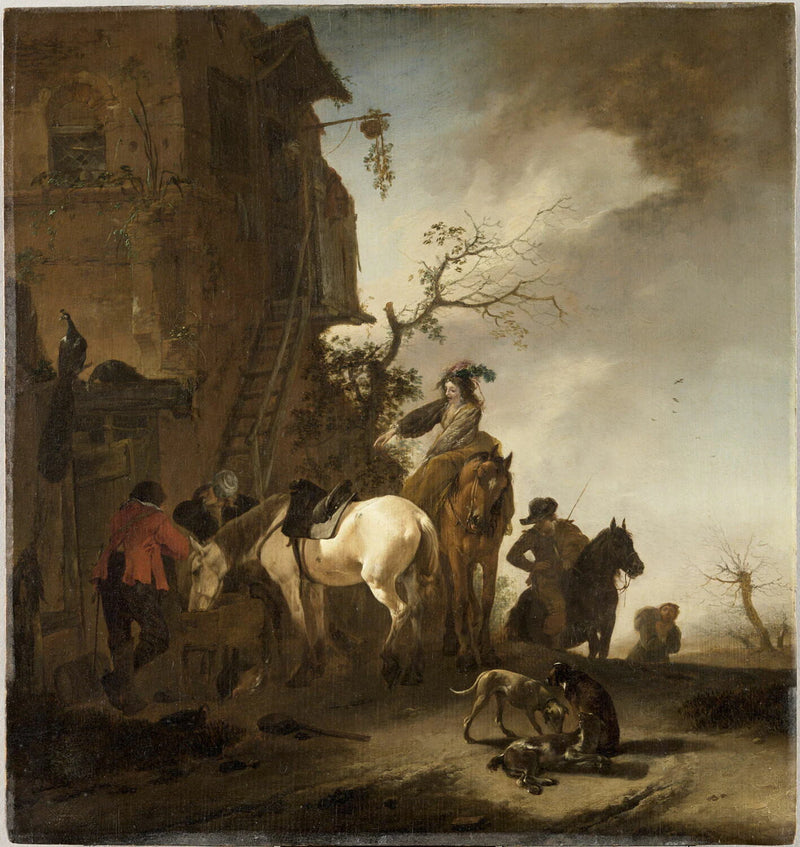 Halte de chasseurs et de cavaliers - Philips Wouwerman