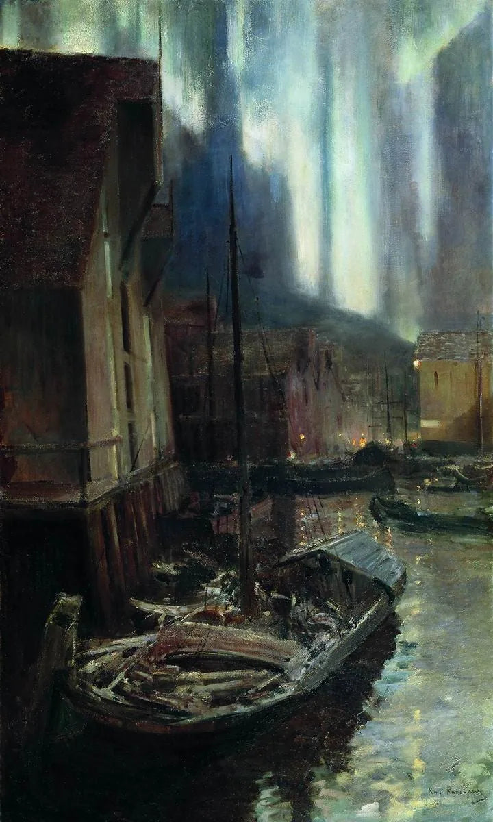 Hammerfest. Aurores boréales - Konstantin Korovin image 1 tableau peint à l’huile sur toile