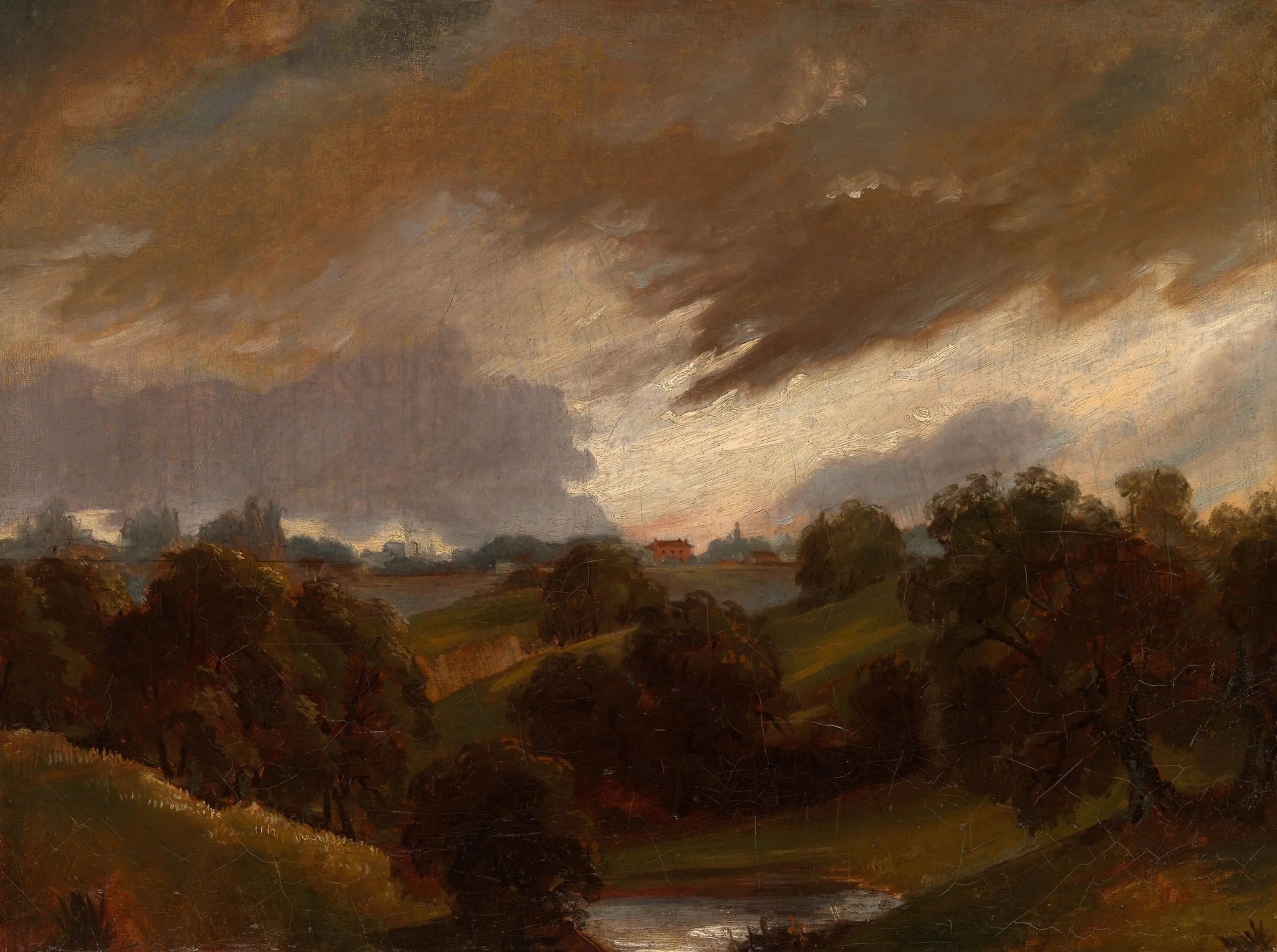 Hampstead, ciel orageux - John Constable image 1 reproduction de peinture à l’huile