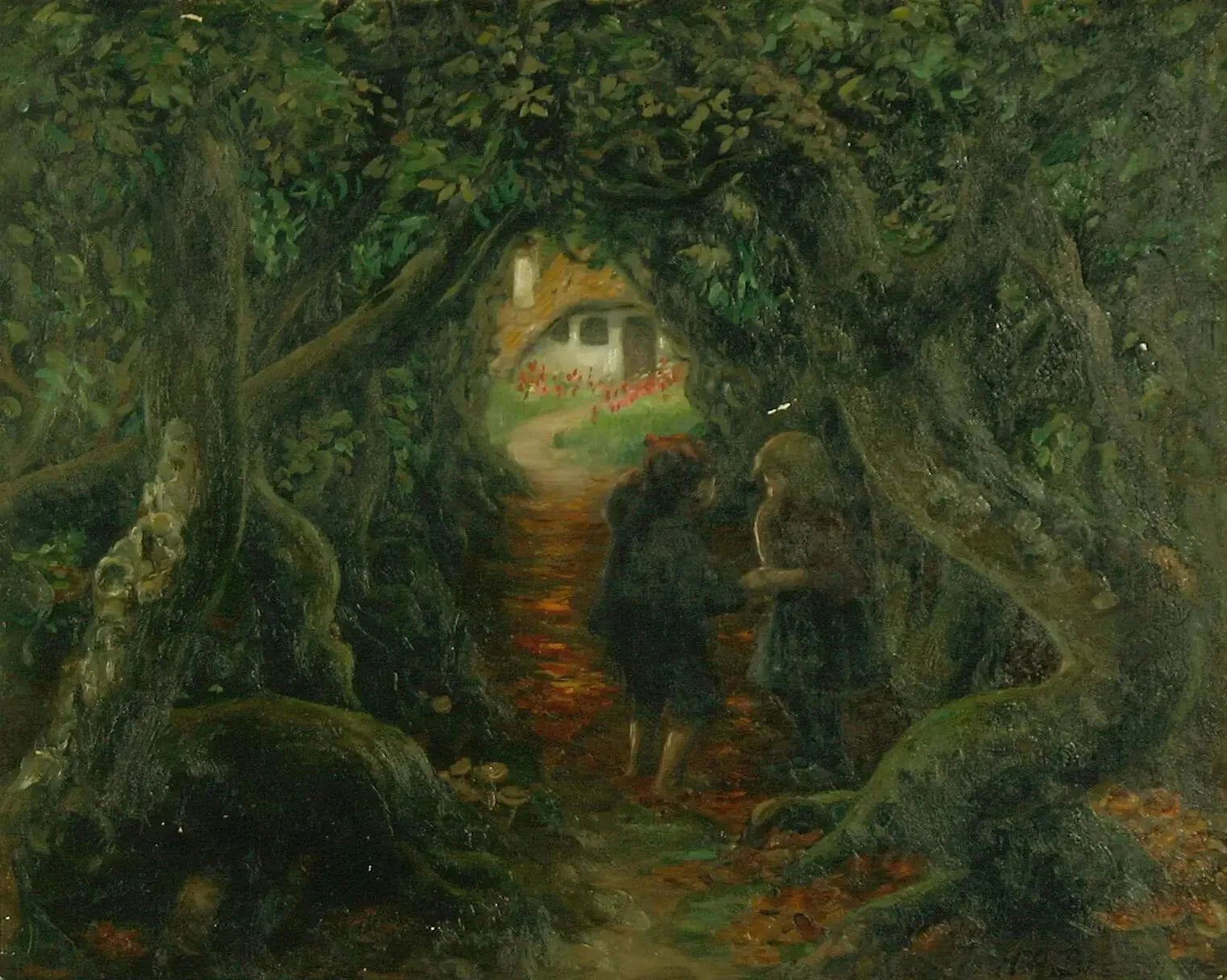Hansel et Gretel chez la sorcière. - H. A. Brendekilde image 1 reproduction réalisée par Alpha Reproduction