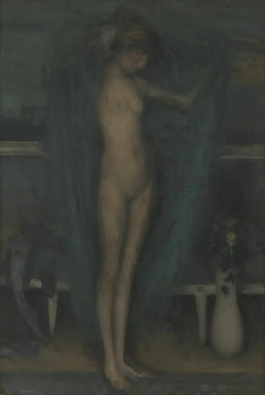 Harmonie en bleu et or : La petite fille bleue - James Abbott McNeill Whistler image 1 reproduction de peinture à l’huile