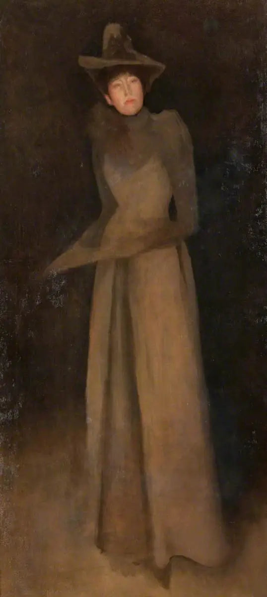 Harmonie en brun : Le chapeau de feutre vers 1890 - James Abbott McNeill Whistler image 1 reproduction d’œuvre d’art à l’huile
