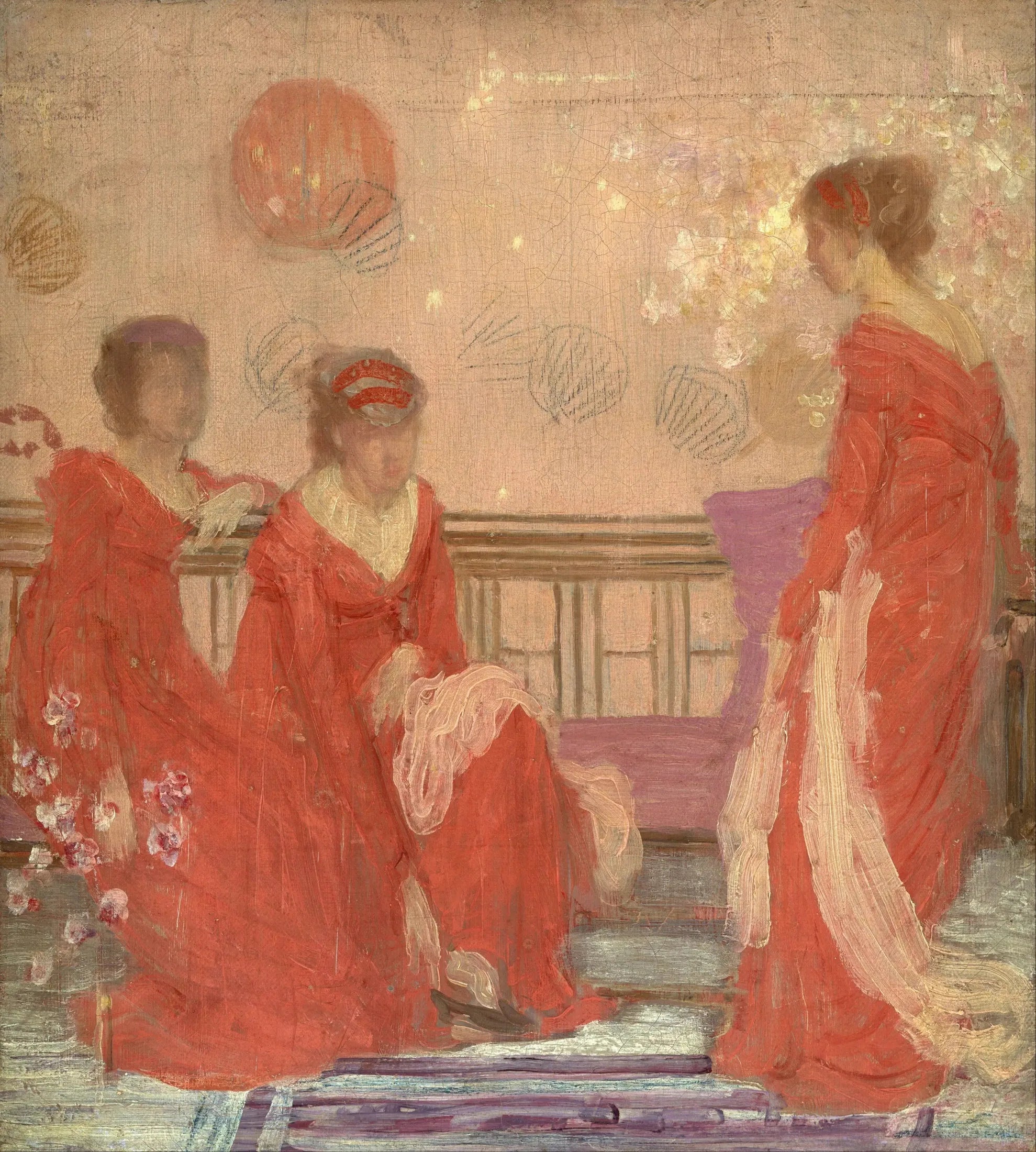 Harmonie en couleur chair et rouge - James Abbott McNeill Whistler image 1 reproduction de peinture à l’huile