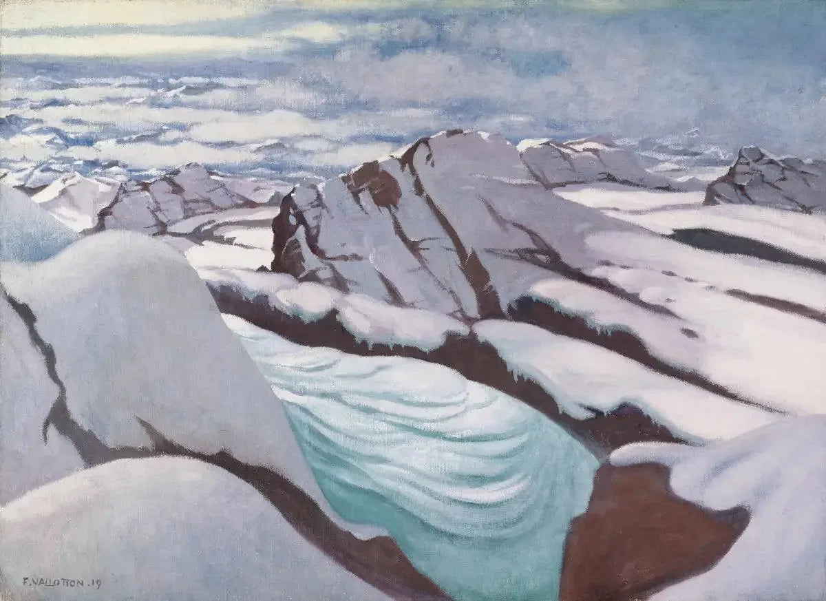 Hautes Alpes, glaciers et pics neigeux - Félix Vallotton image 1 copie de tableau peinte à la main