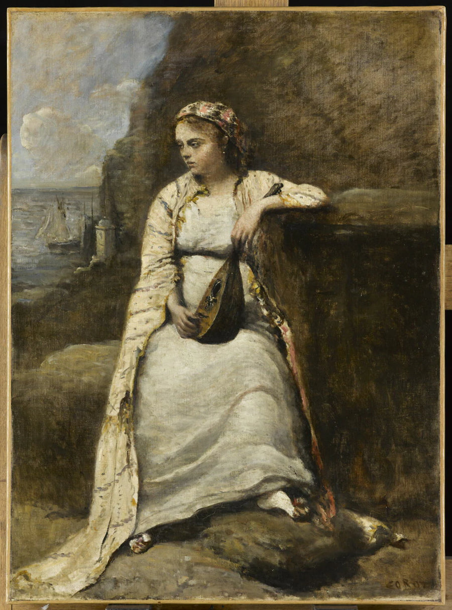 Haydée. Jeune femme en costume grec. Titre peut-être inspiré par l'héroïne du Don Juan de Byron - Jean-Baptiste Camille Corot