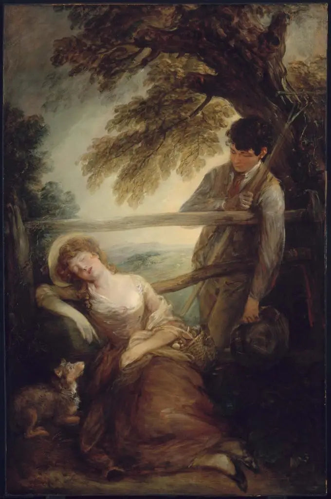 Haymaker et la fille endormie - Thomas Gainsborough image 1 tableau peint à l’huile sur toile