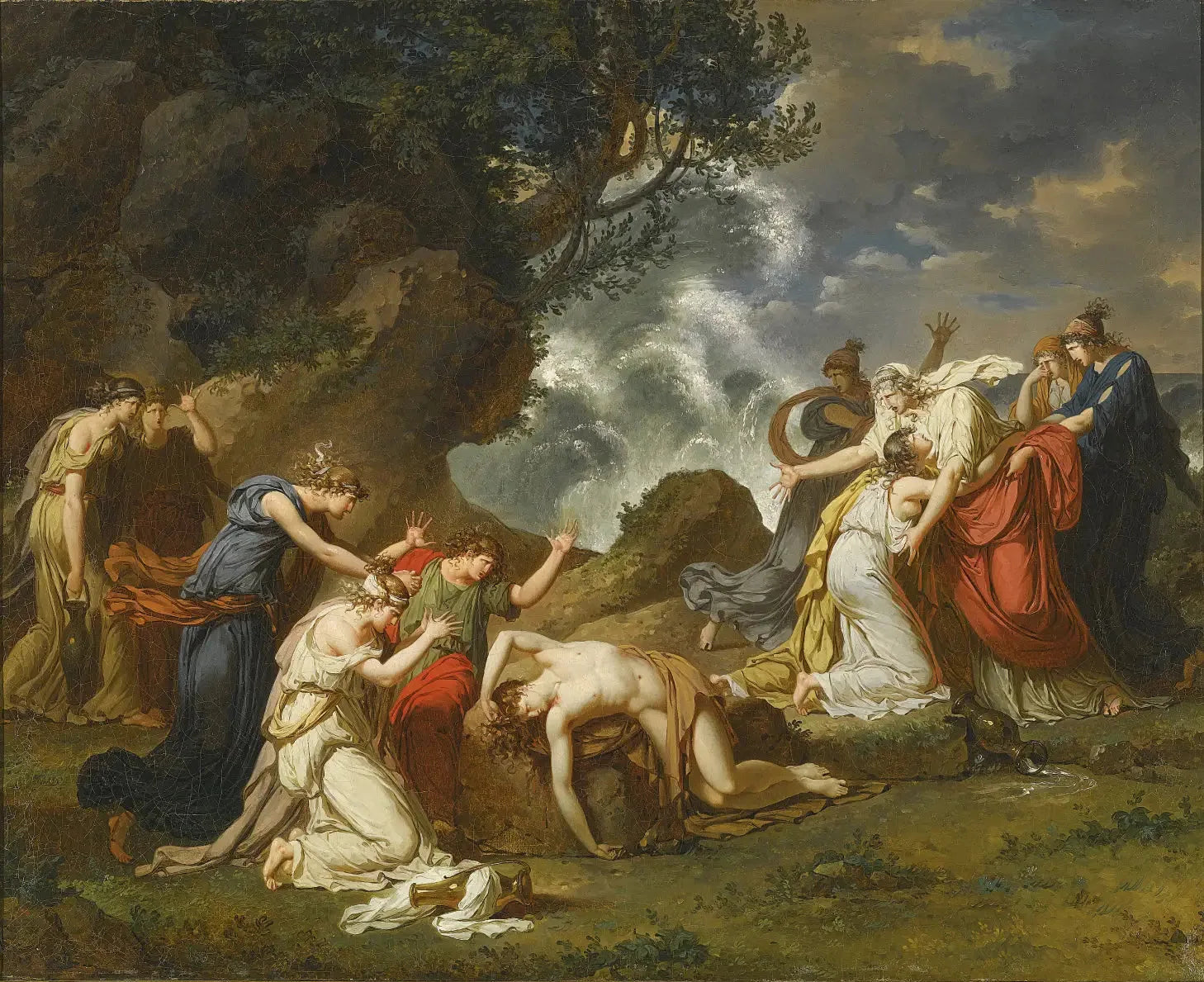 Hécube découvrant le corps de son fils Polydore - Charles Meynier image 1 reproduction artisanale de tableau