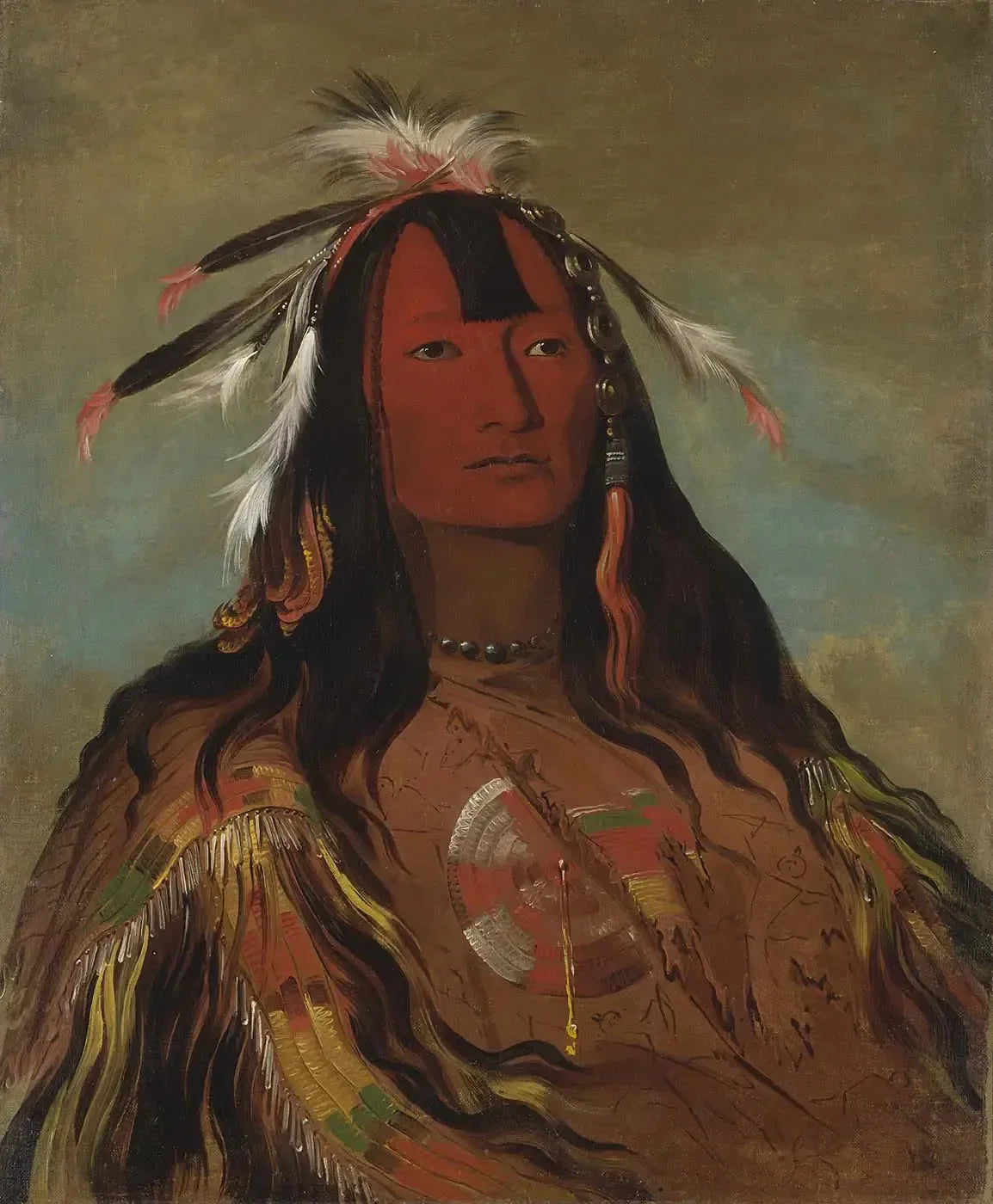 Hee-oh'ks-te-kin, leggings en peau de lapin - George Catlin image 1 reproduction réalisée par Alpha Reproduction