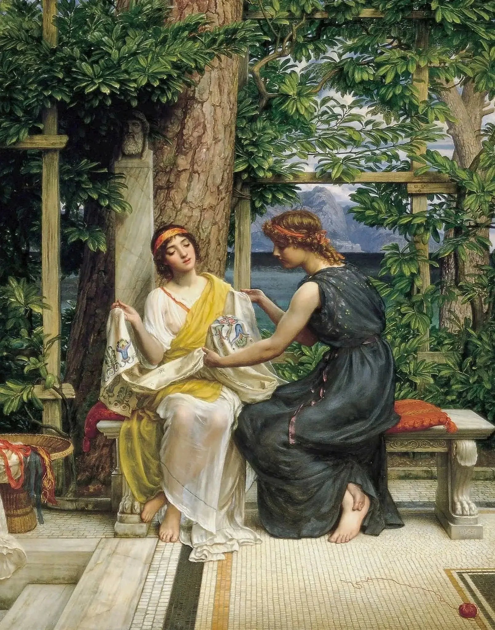 Hélène et Hermia - Edward Poynter image 1 reproduction de peinture à l’huile