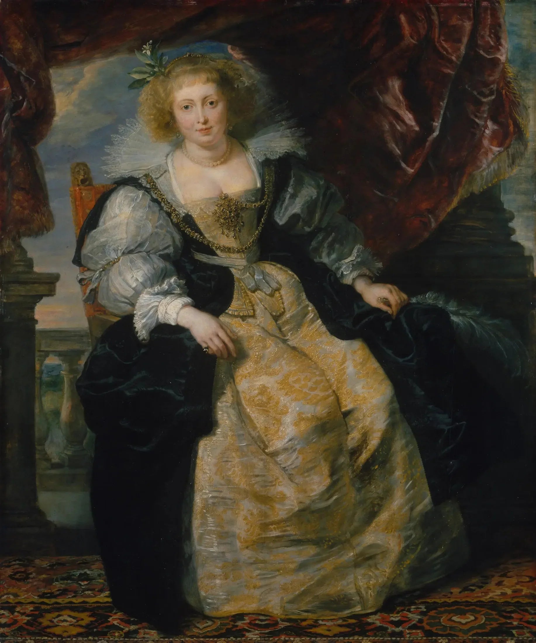Hélène Fourment dans sa robe de mariée - Peter Paul Rubens image 1 tableau peint à l’huile sur toile