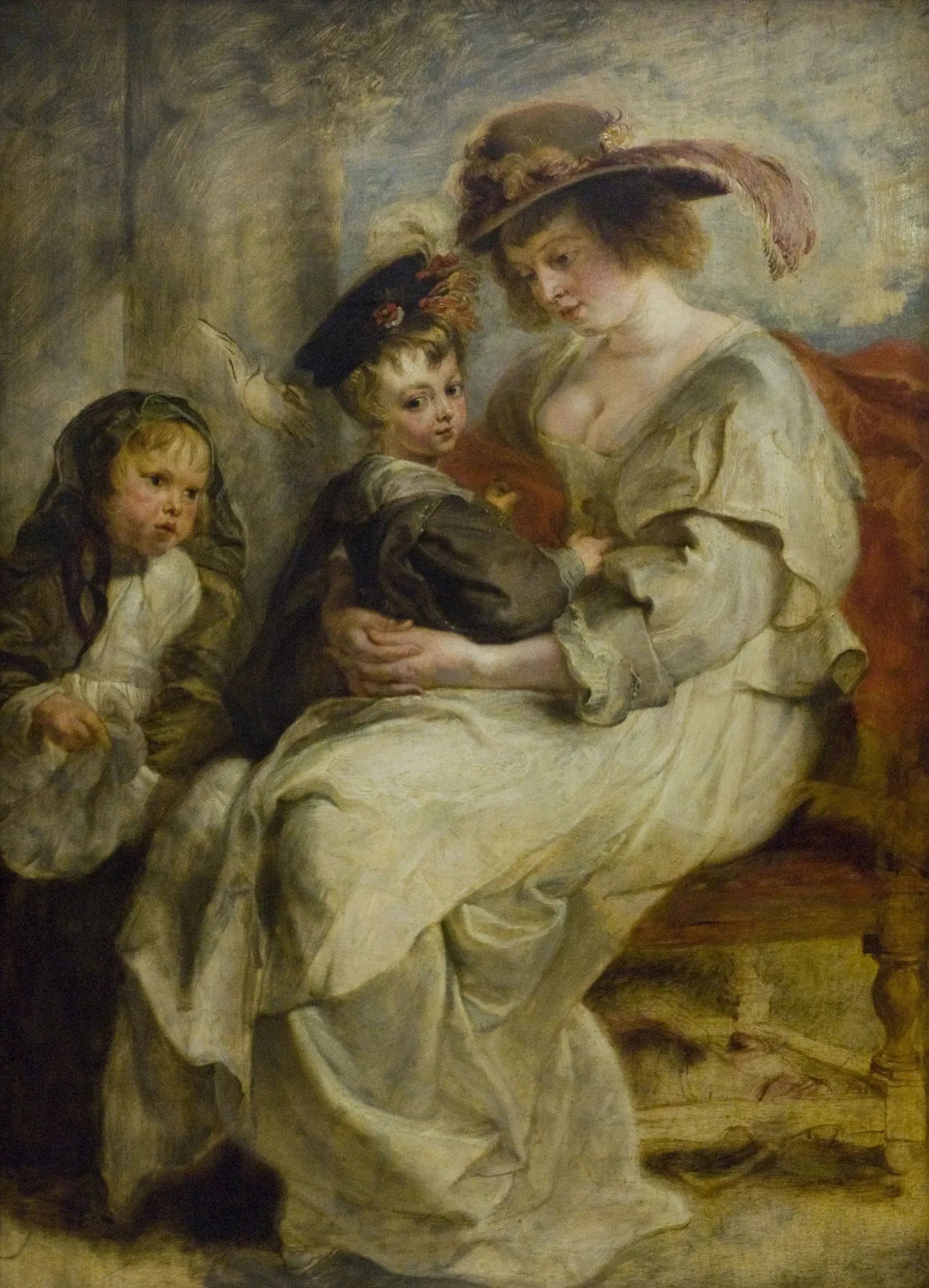 Hélène Fourment et deux de ses enfants - Peter Paul Rubens image 1 tableau peint à l’huile sur toile