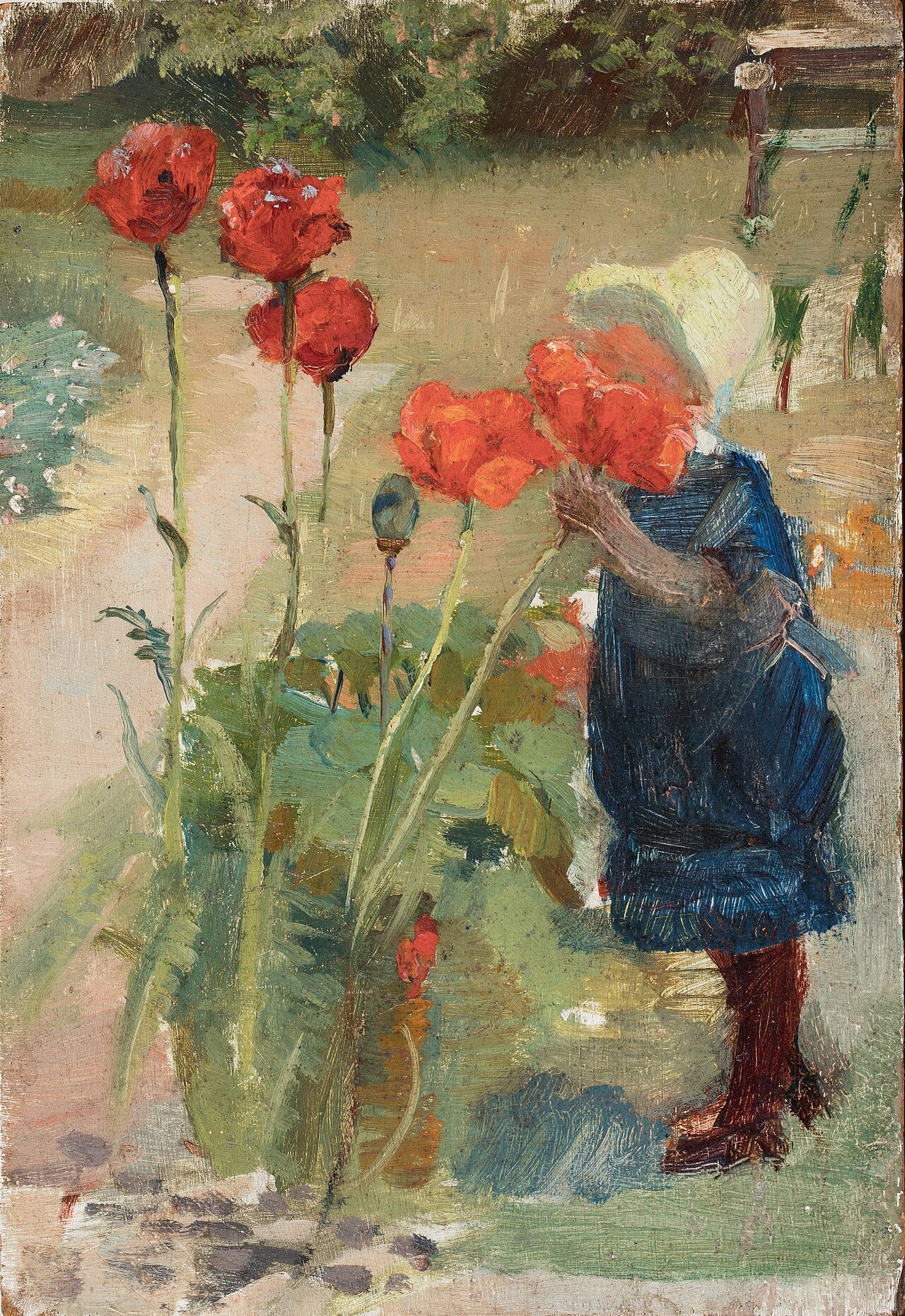 Helga dans les coquelicots - Michael Peter Ancher image 1 reproduction d’œuvre d’art à l’huile