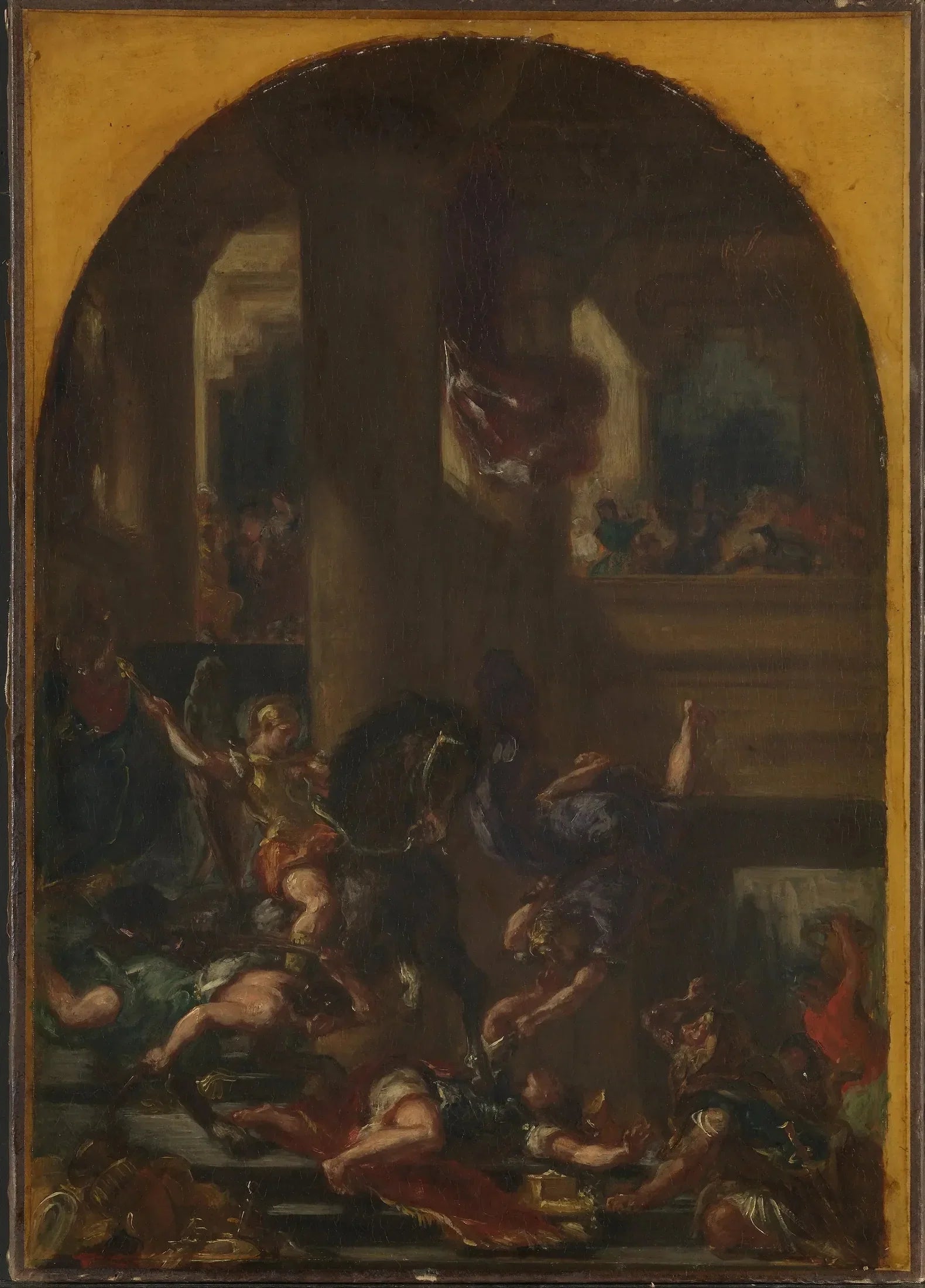 Héliodore chassé du temple - Eugène Delacroix image 1 copie de tableau peinte à la main