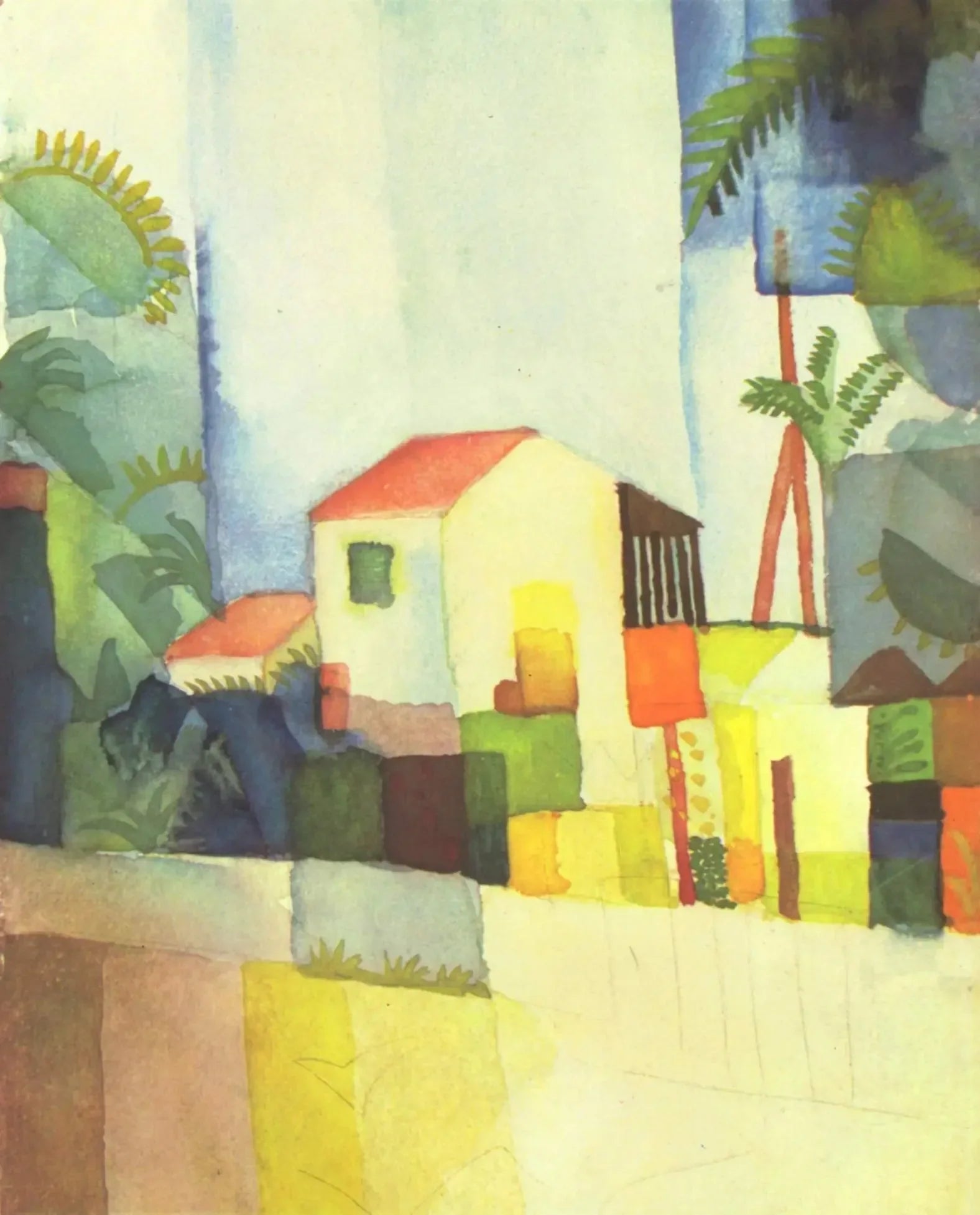 Helles Haus - August Macke image 1 reproduction artisanale de tableau