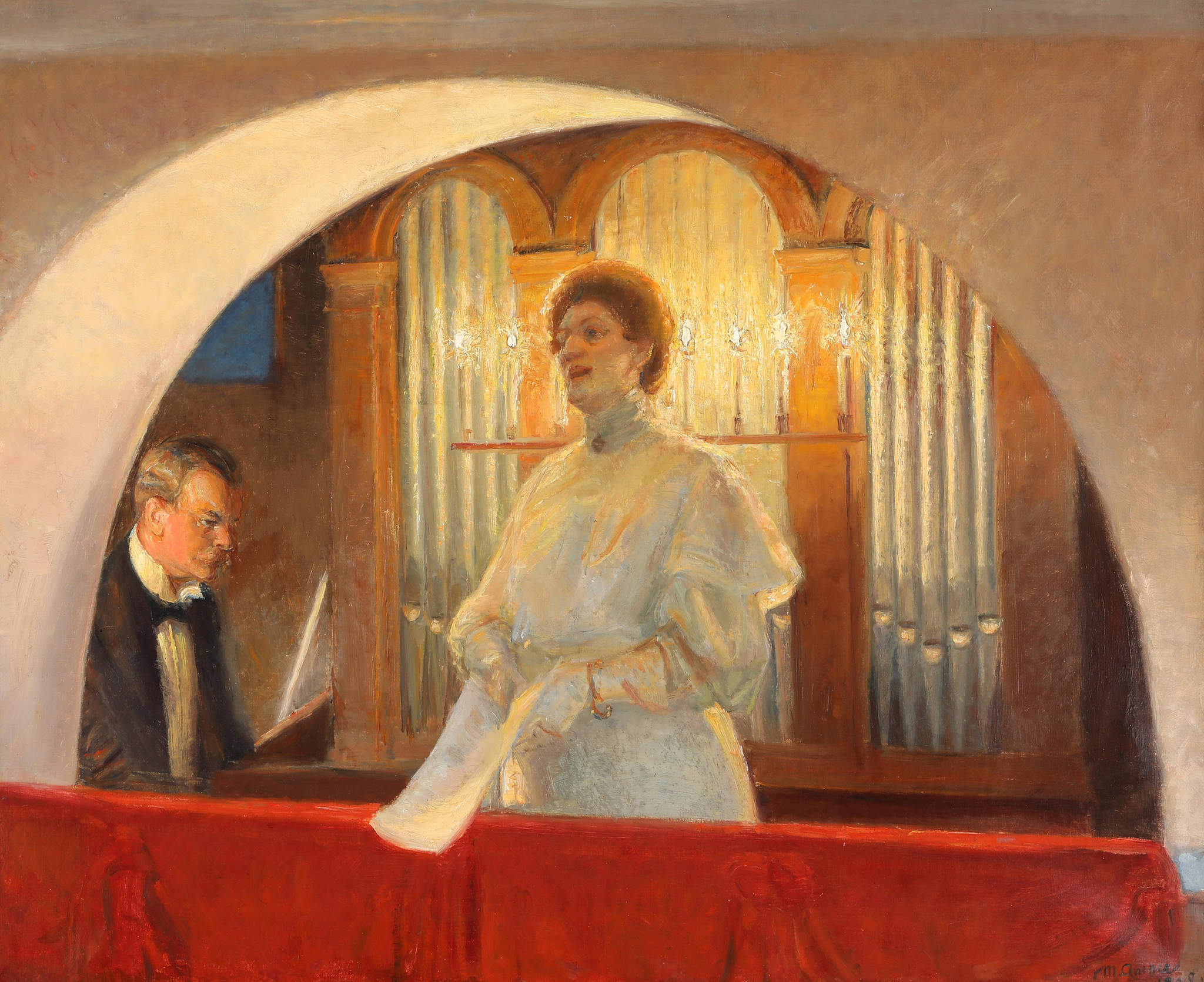 Henny Brodersen dans l'église de Skagen. - Michael Peter Ancher image 1 copie de tableau peinte à la main