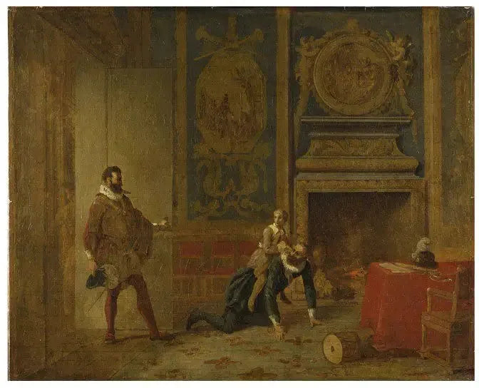 Henri IV, le Dauphin et l'ambassadeur d'Espagne - Jean-Auguste-Dominique Ingres image 1 tableau peint à l’huile sur toile
