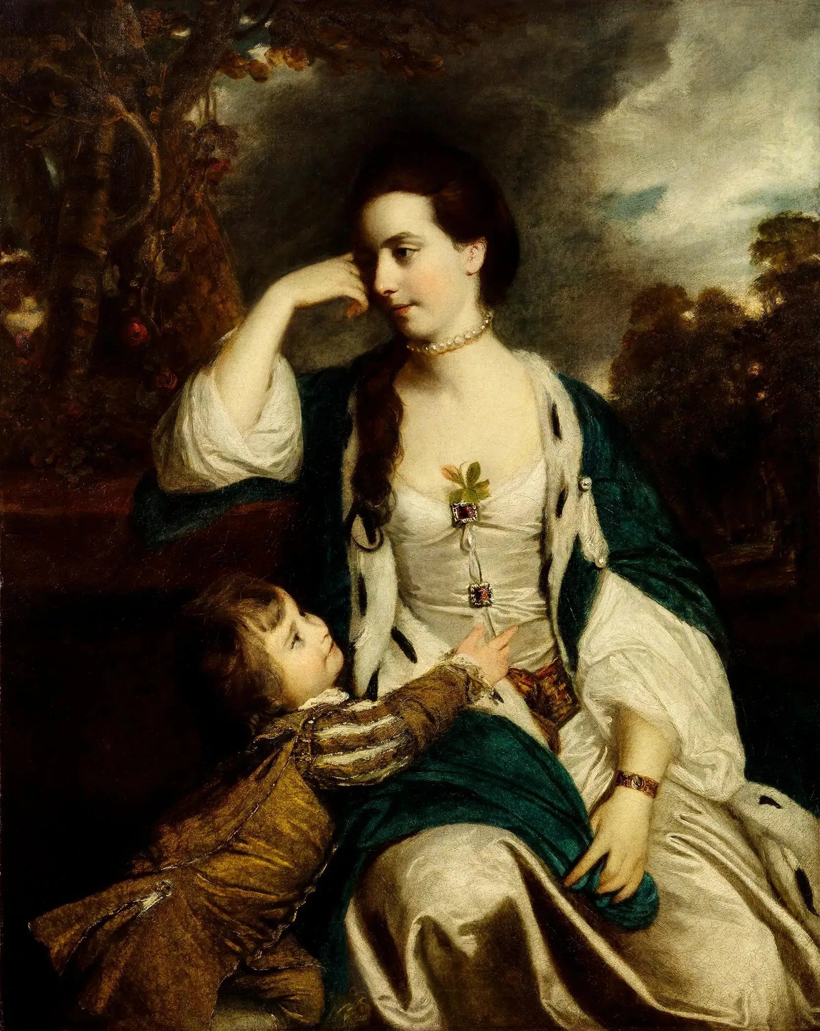 Henrietta Catherine Cholmley et son fils - Joshua Reynolds image 1 copie de tableau peinte à la main