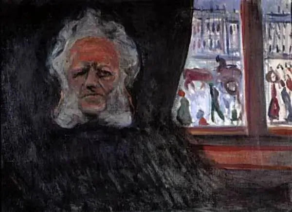 Henrik Ibsen au Grand Café - Edvard Munch image 1 reproduction de peinture à l’huile