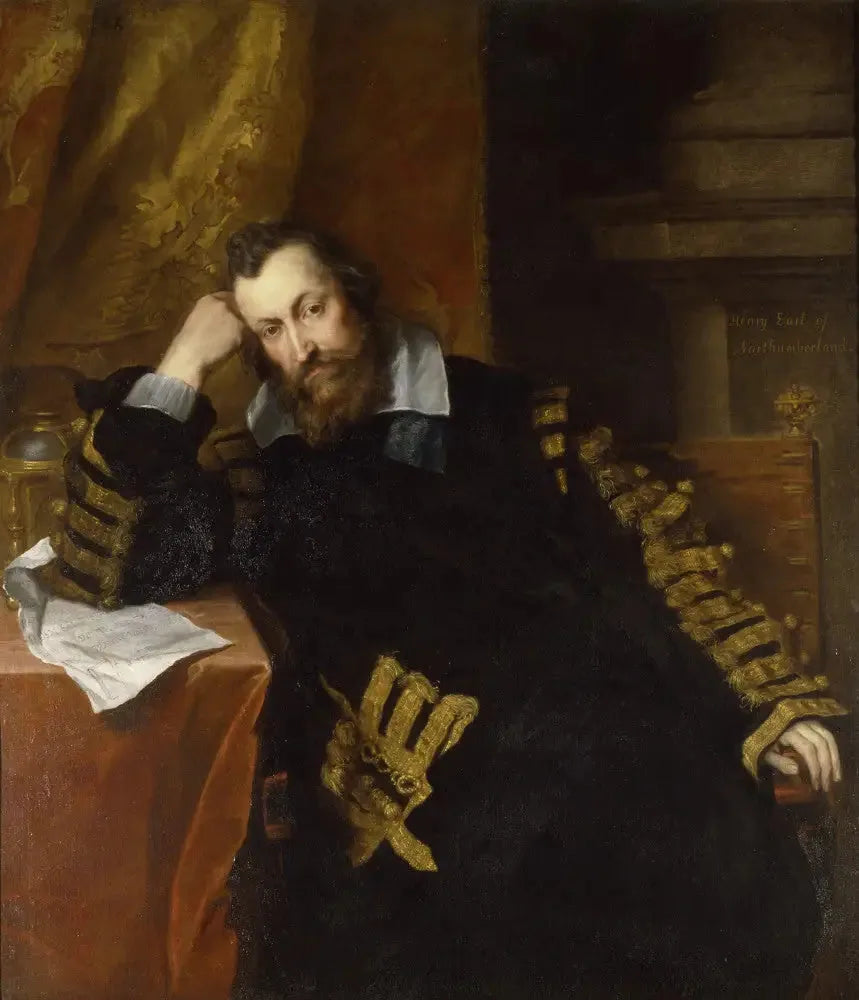 Henry Percy, 9e comte de Northumberland KG (1564-1632), « Le comte sorcier » - Antoine van Dyck image 1 copie peinte à la main à l’huile