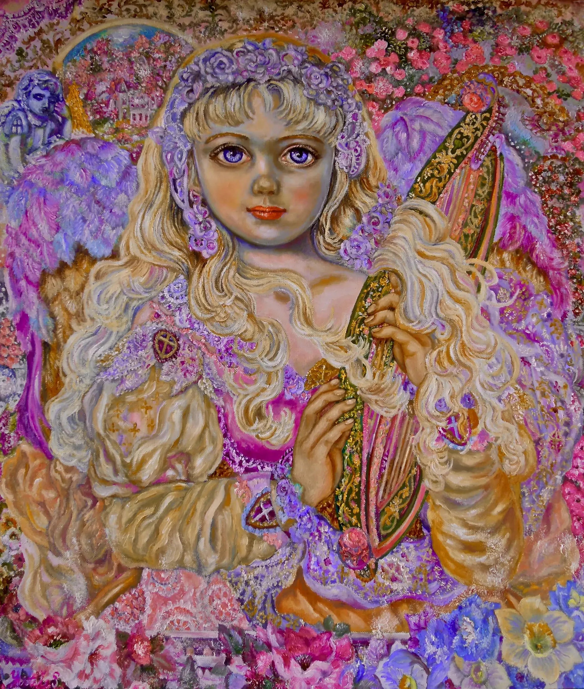 Herbal angel - Yumi Sugai image 1 tableau peint à l’huile sur toile