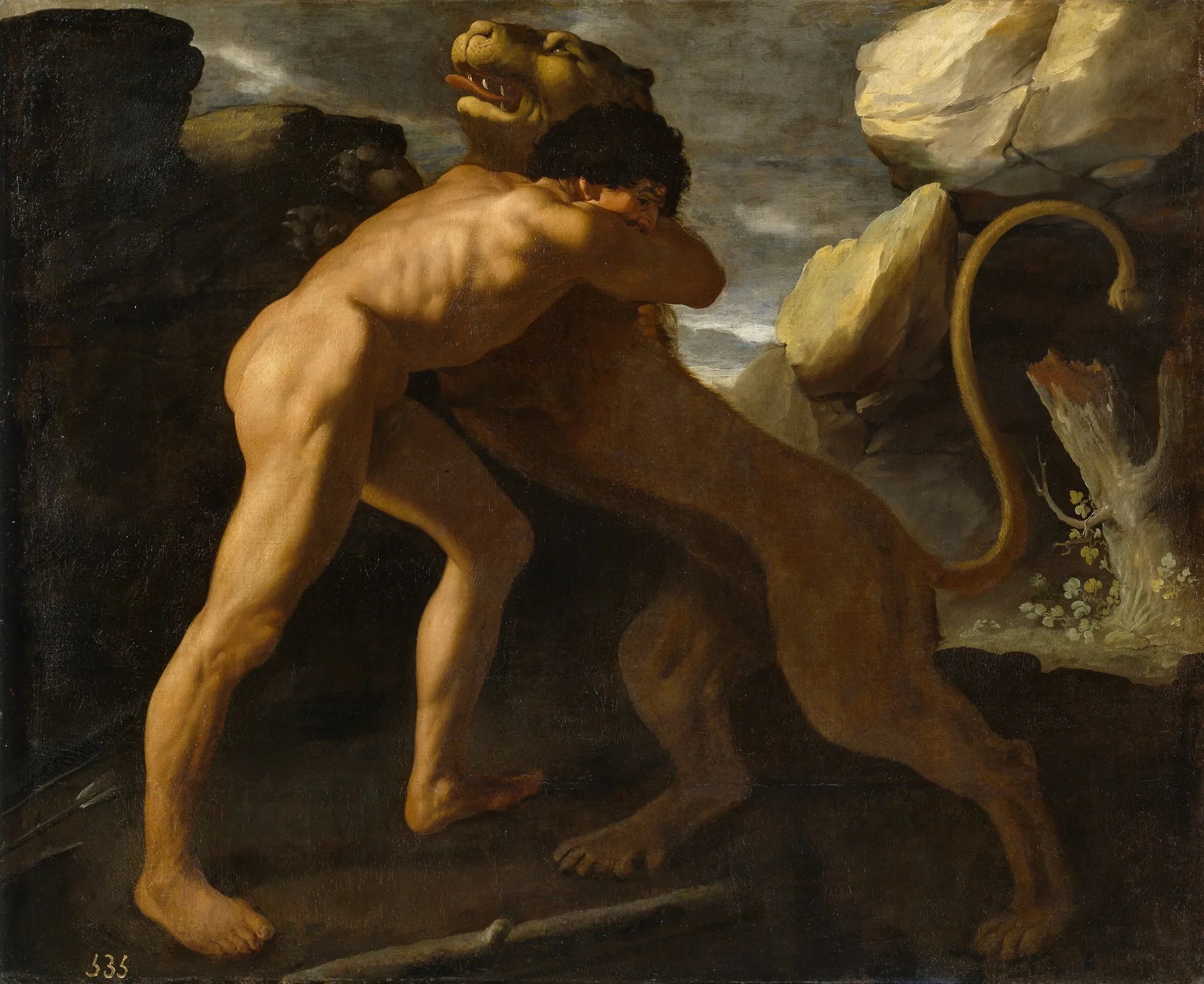 Hercule affrontant le lion de Némée - Francisco de Zurbarán image 1 copie peinte à la main à l’huile