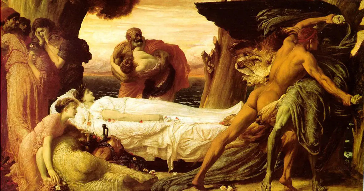 Hercule combattant la mort pour sauver Alceste - Frederic Leighton image 1 reproduction réalisée par Alpha Reproduction