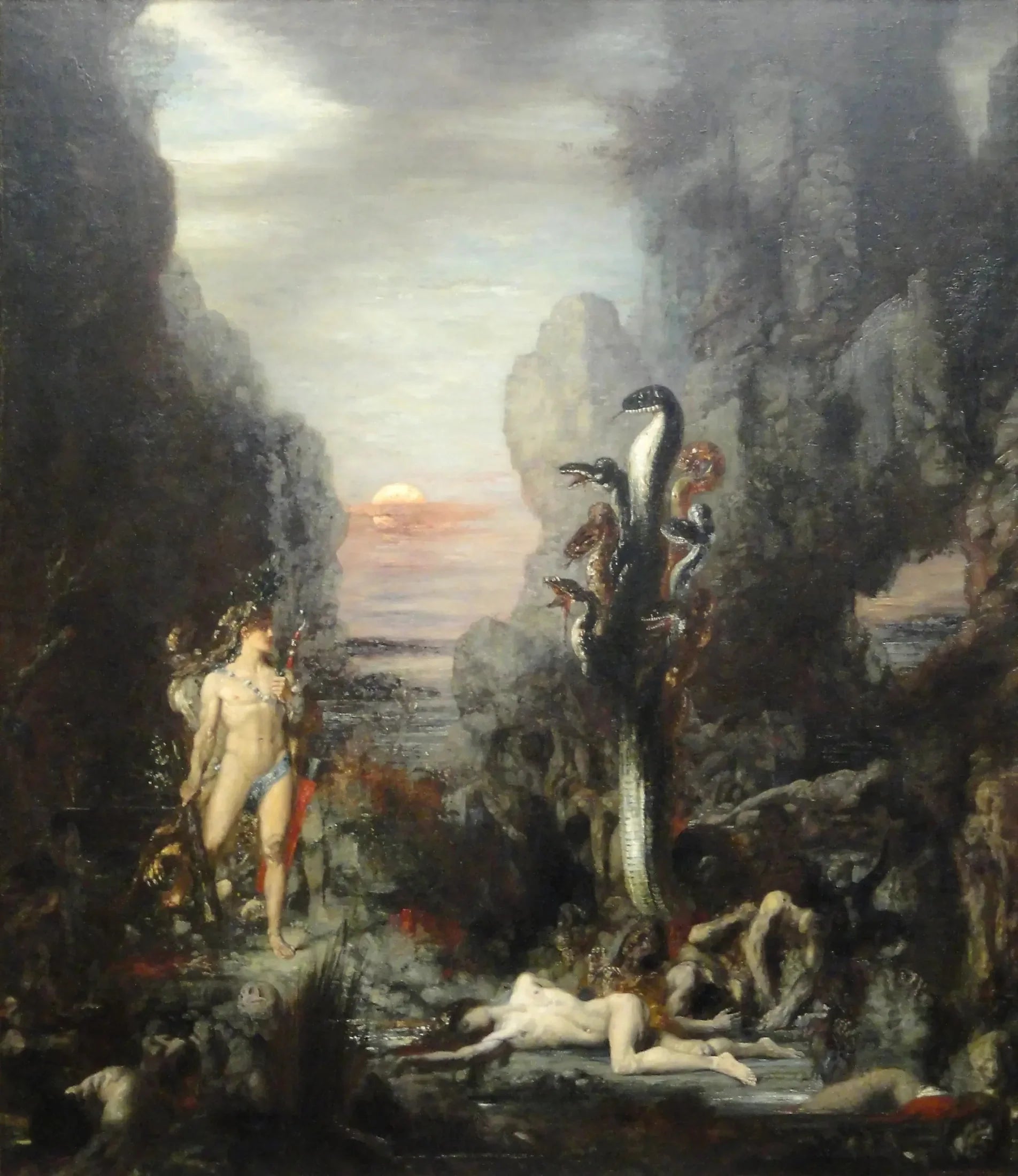 Hercule et l'Hydre de Lerne - Gustave Moreau image 1 reproduction artisanale de tableau