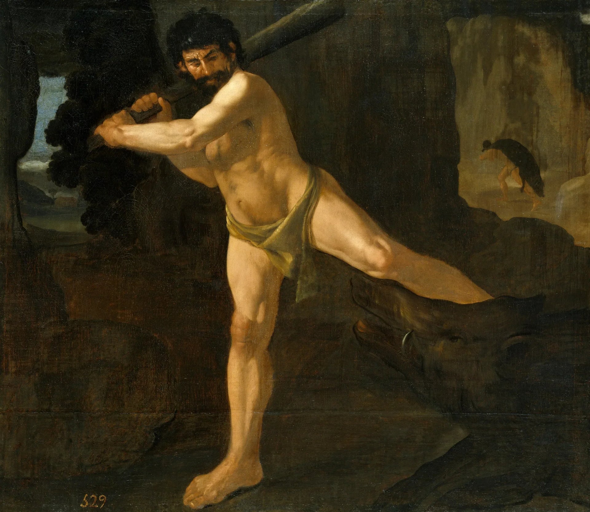 Hercule et le sanglier d'Érymanthe - Francisco de Zurbarán image 1 tableau peint à l’huile sur toile