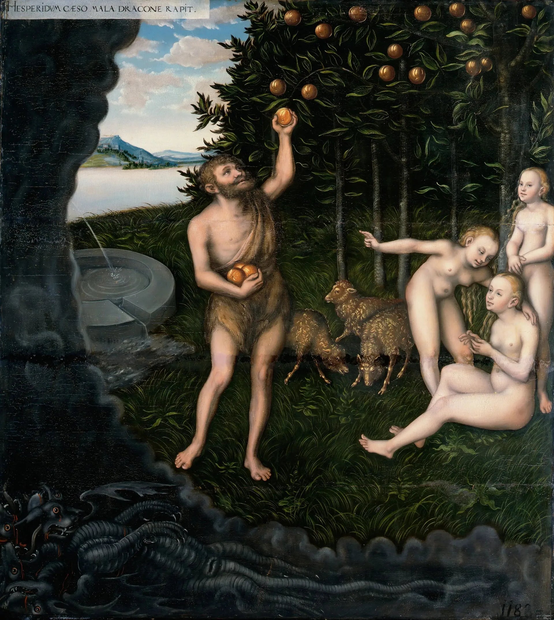 Hercule et les Hespérides - Lucas Cranach the Elder image 1 copie de tableau peinte à la main