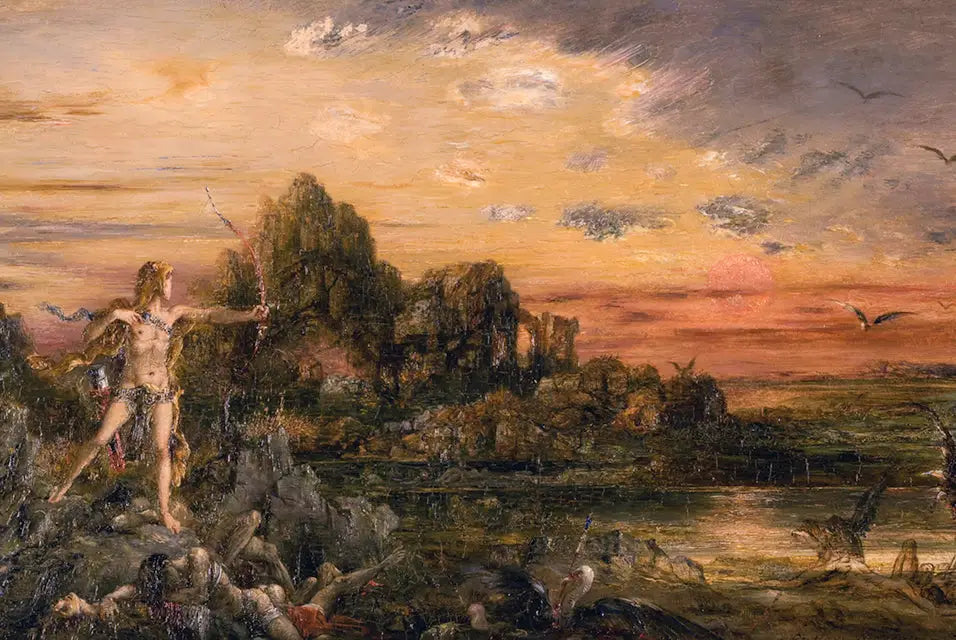 Hercule et les oiseaux du lac Stymphale - Gustave Moreau image 1 reproduction réalisée par Alpha Reproduction