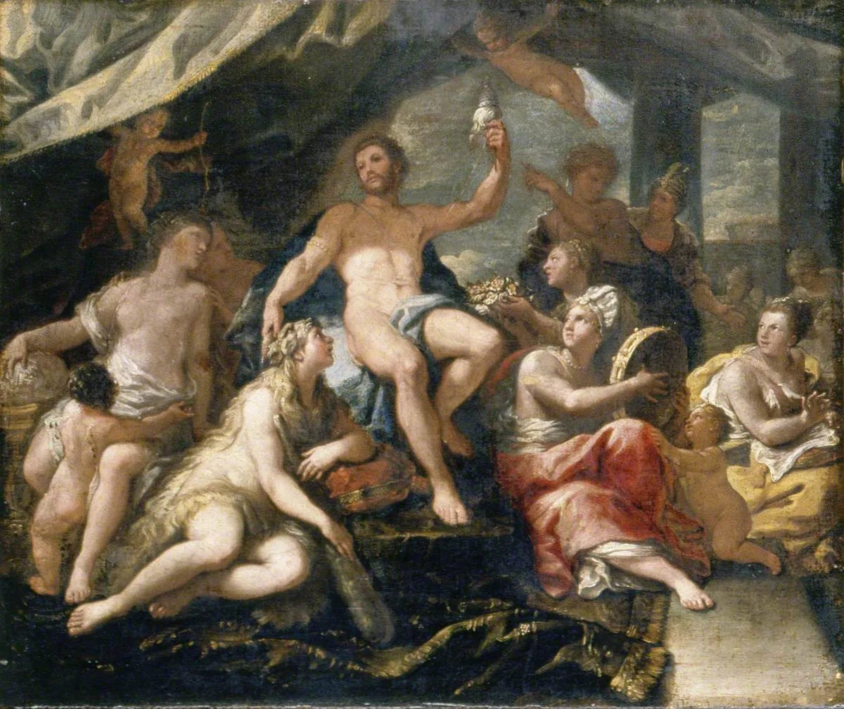 Hercule et Omphale - Luca Giordano image 1 reproduction d’œuvre d’art à l’huile