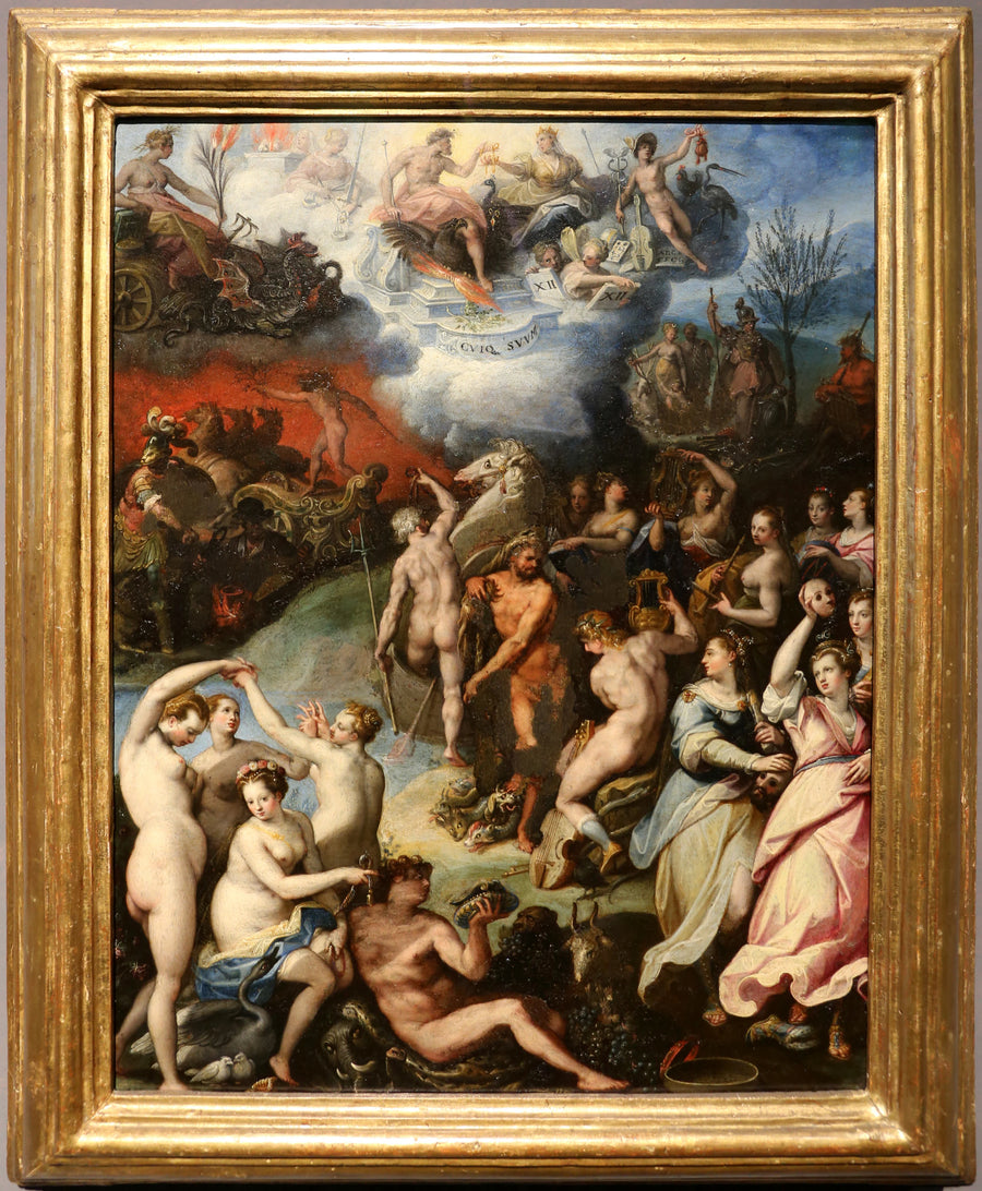 Hercule musagète et les dieux de l'Olympe - Jacopo Zucchi