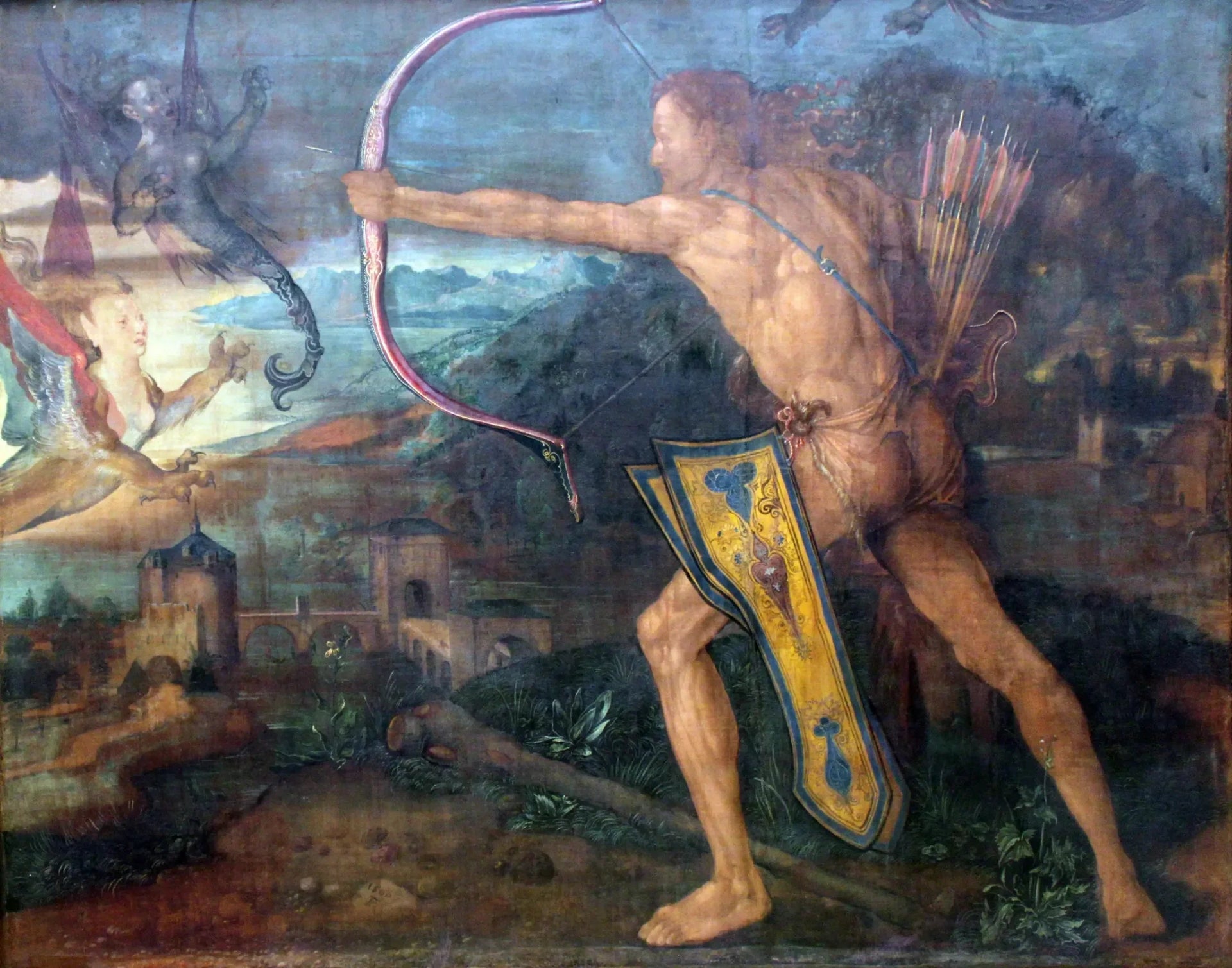 Hercule tuant les oiseaux du lac Stymphale - Albrecht Dürer image 1 reproduction réalisée par Alpha Reproduction