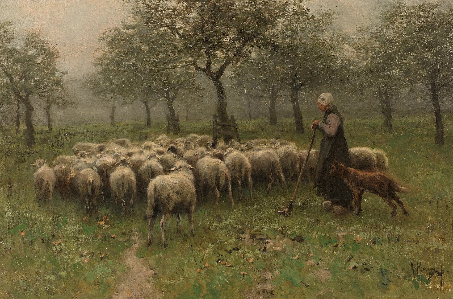 Bergère avec moutons - Anton Mauve